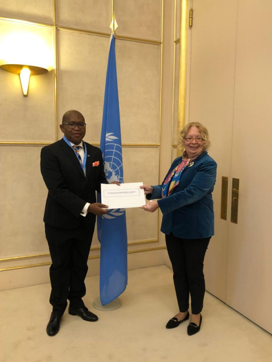 Image showcasing New Permanent Representative of South Africa presents Credentials to ...